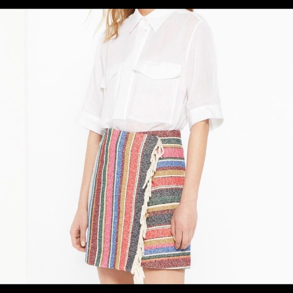 Sandro Paris Josy Mini Skirt Size 3 Multicolored - Picture 2 of 8